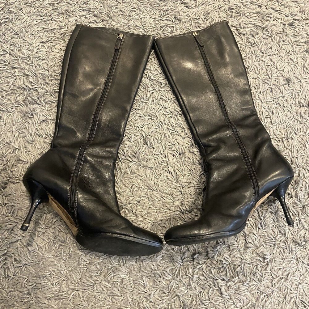 GUCCI Interlocking G Logo Leather Tall Boots Size 9.5 B - Picture 10 of 16